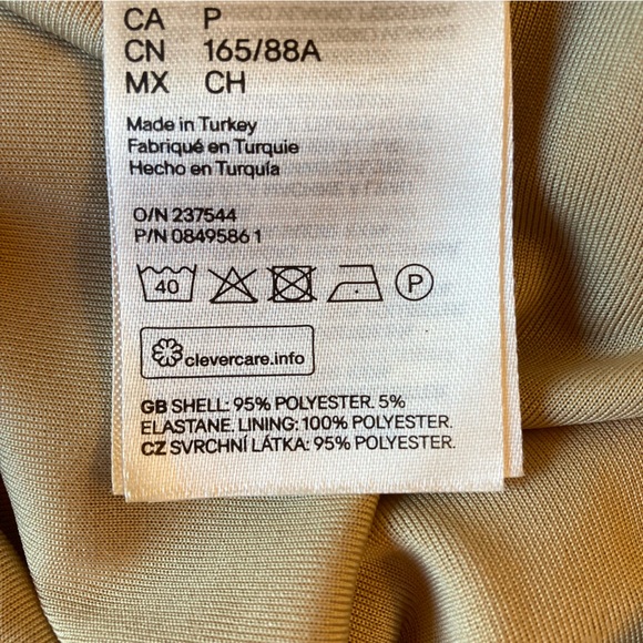 H&M Tan Black Animal Leopard Cheetah Print Mesh Net Long Sleeve Midi Maxi Dress - Picture 8 of 9